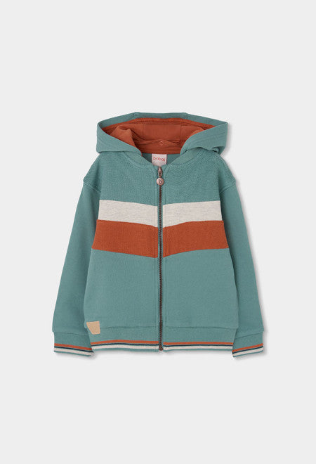 Chaqueta felpa con bandas de niño