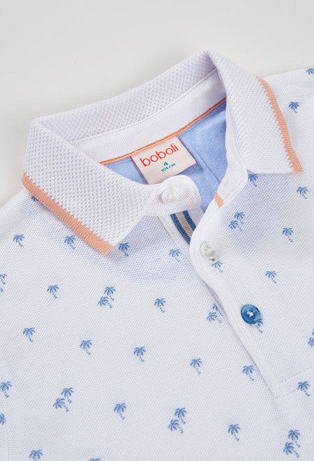 Polo piqué estampado de niño