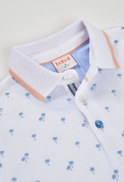 Polo piqué estampado de niño