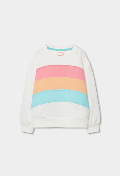 Sudadera felpa con bandas de niña