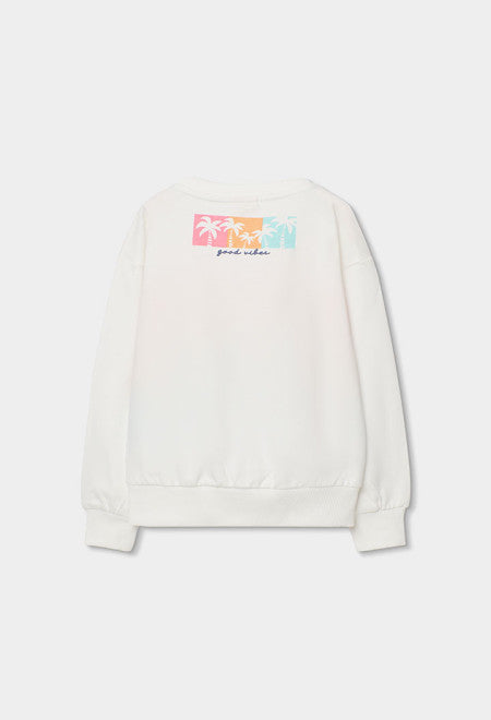 Sudadera felpa con bandas de niña