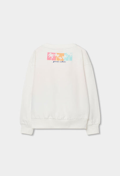 Sudadera felpa con bandas de niña
