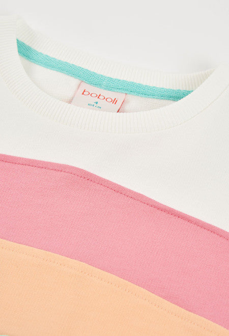 Sudadera felpa con bandas de niña
